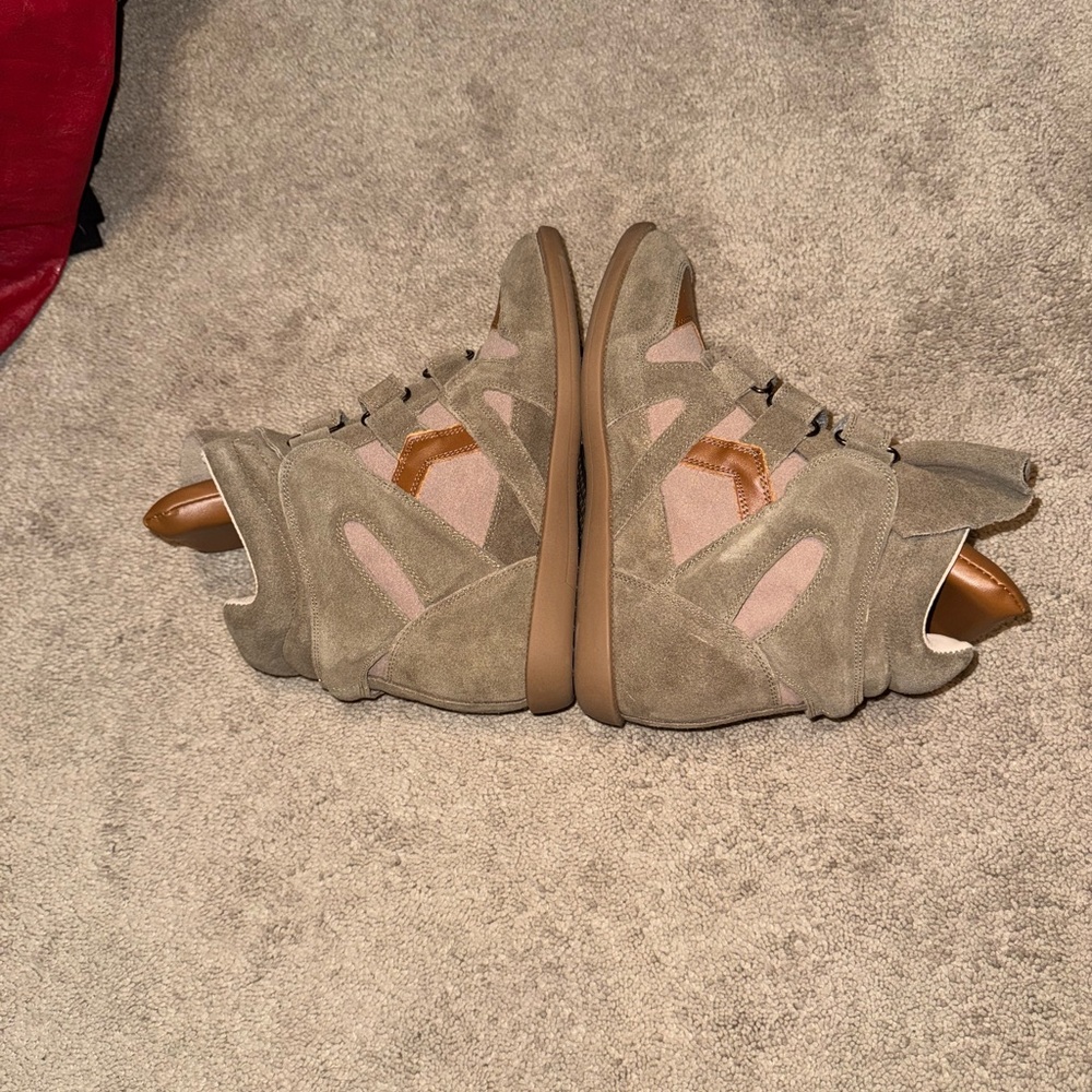 Isabel Marant Tan and Brown Wedge Sneakers - Picture 3 of 6